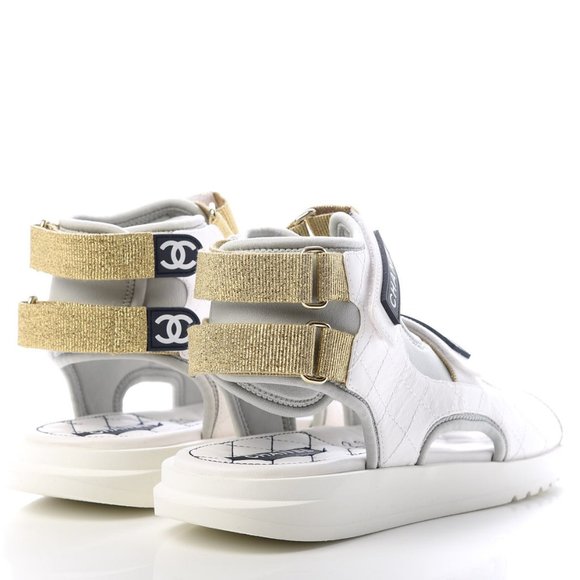 CHANEL 2021 Interlocking CC Logo Gladiator Sandals Size 40 - Picture 6 of 17